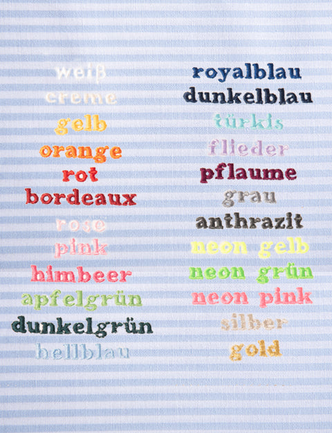 Schultüte VICHY STRIPES hellblau - bunte Bänder - personalisiert