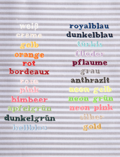 Schultüte VICHY STRIPES hellgrau - bunte Bänder - personalisiert