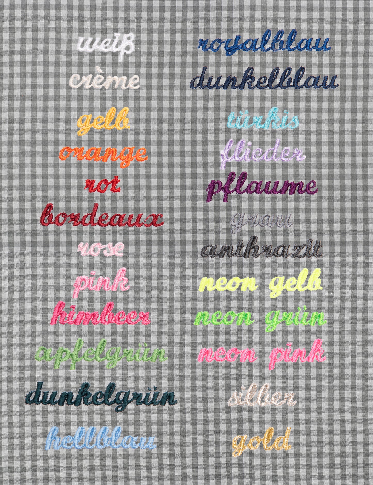 Kissen personalisiert VICHY KARO hellgrau