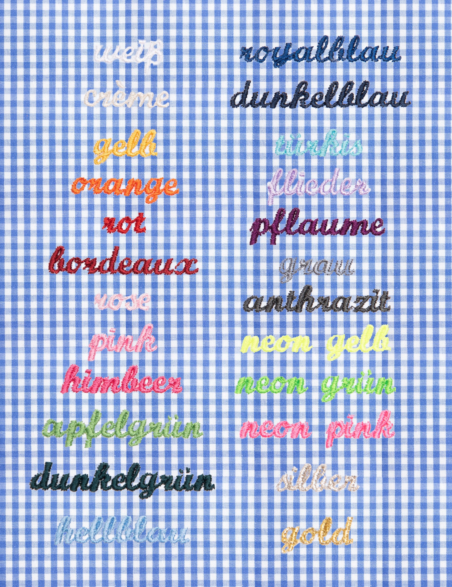 Kissen personalisiert VICHY KARO royalblau