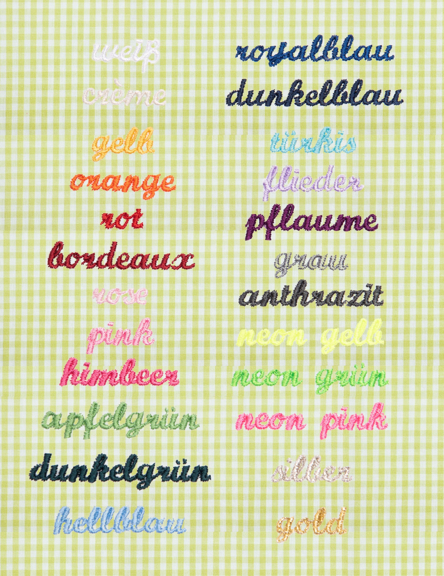 Kissen personalisiert VICHY KARO kiwi