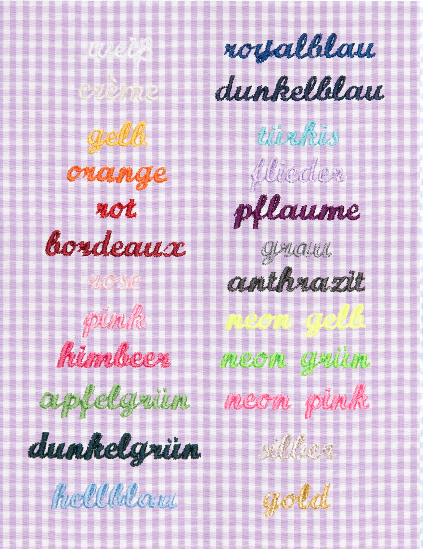 Kissen personalisiert VICHY KARO flieder