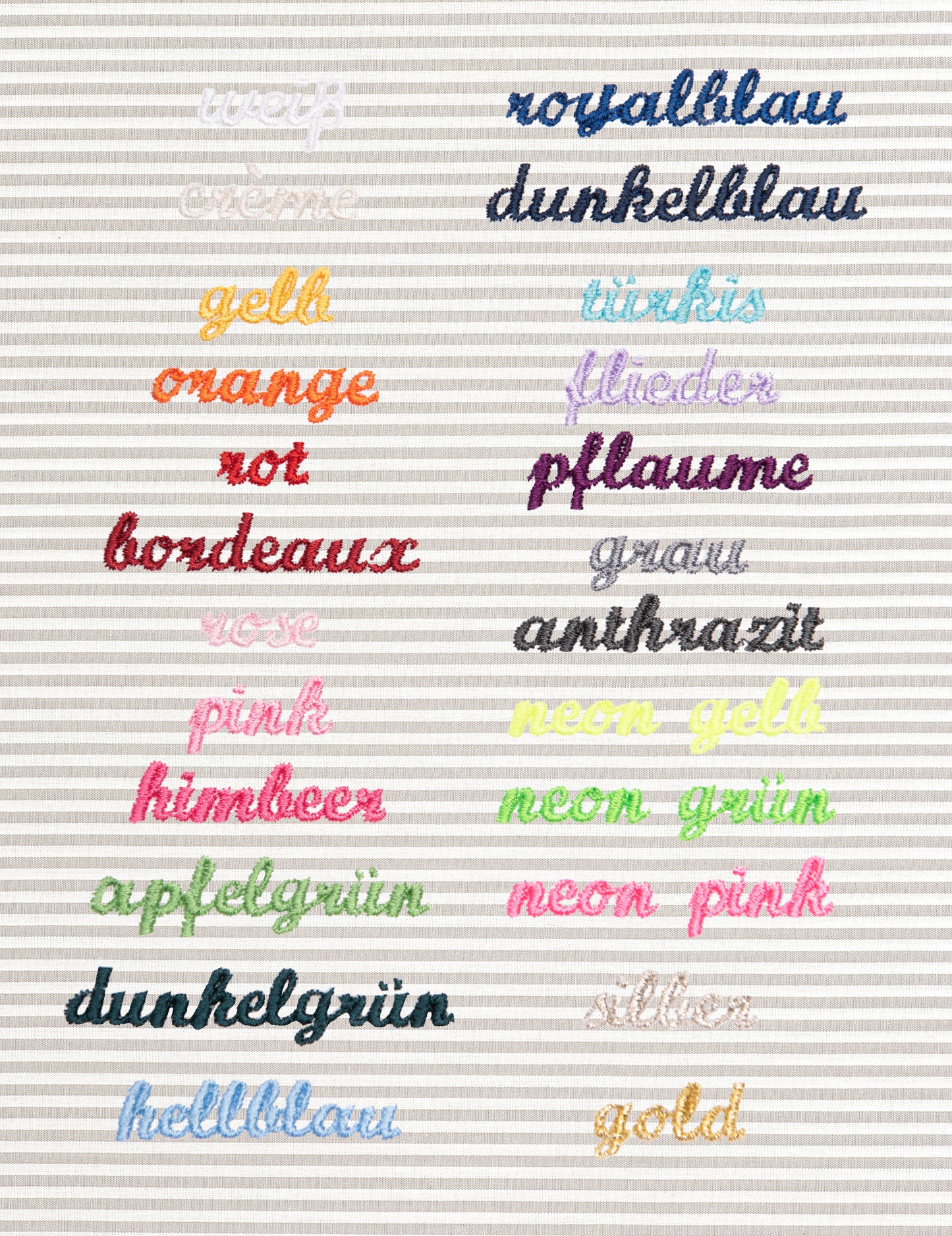 Kissen personalisiert VICHY STRIPES hellgrau