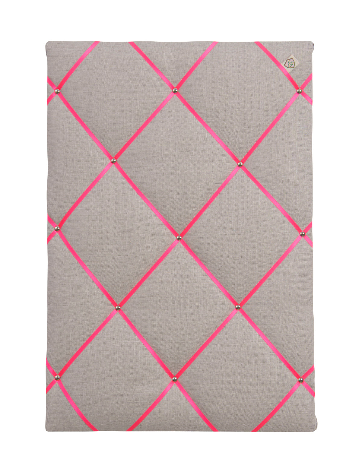Memoboard LEINEN hellgrau - ⚡NEON pink