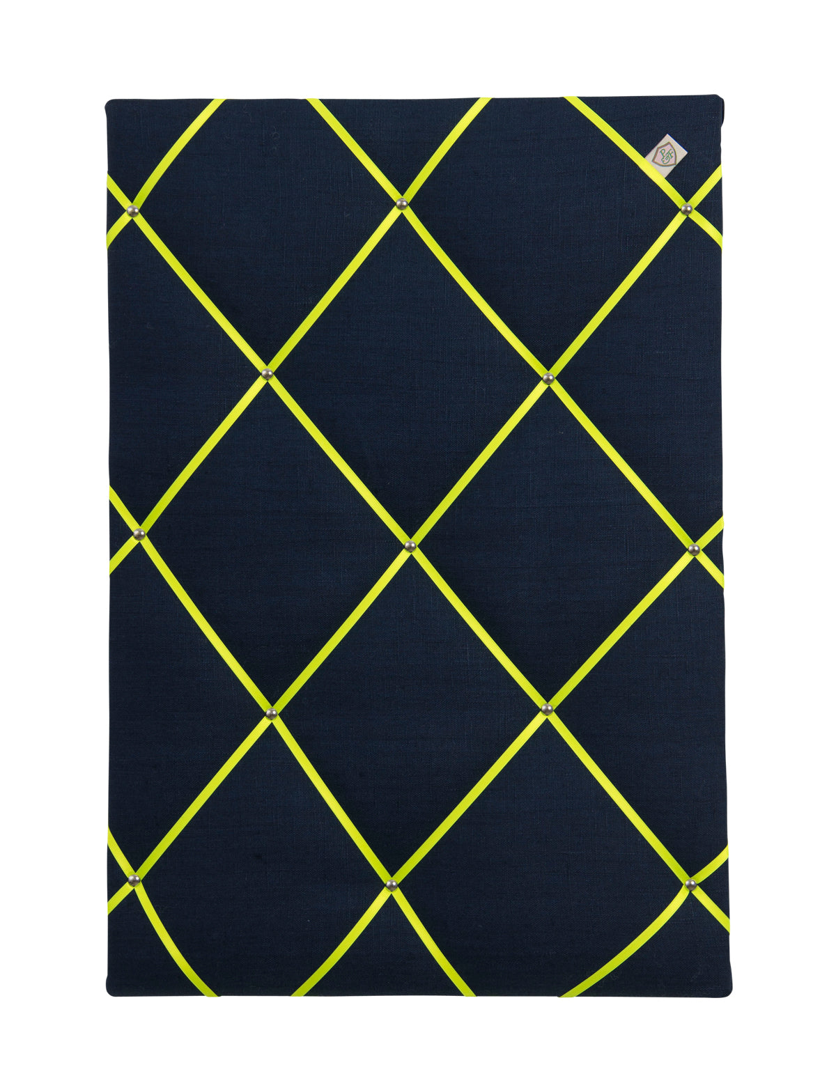 Memoboard LEINEN oxford blau - ⚡NEON gelb