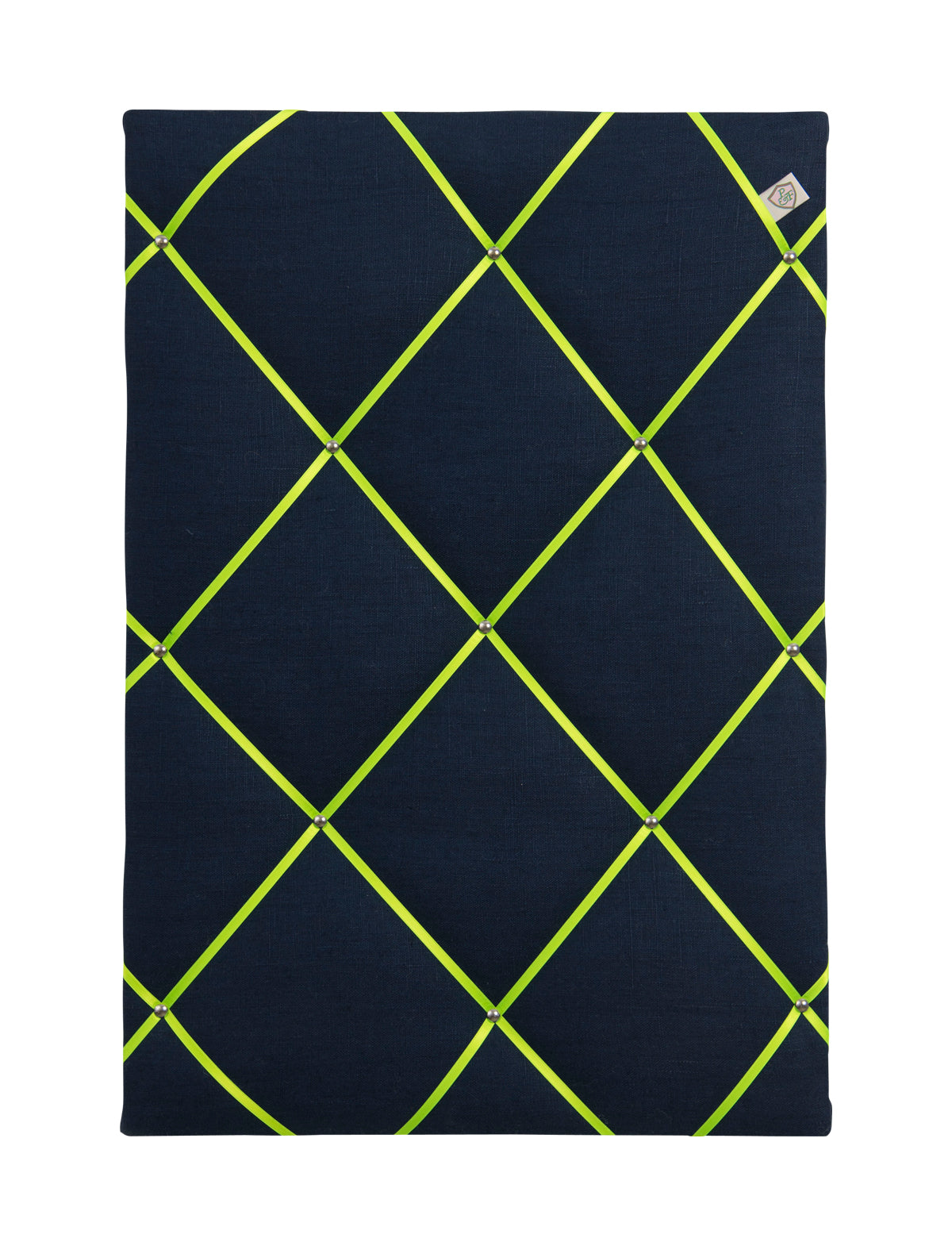 Memoboard LEINEN oxford blau - ⚡NEON grün