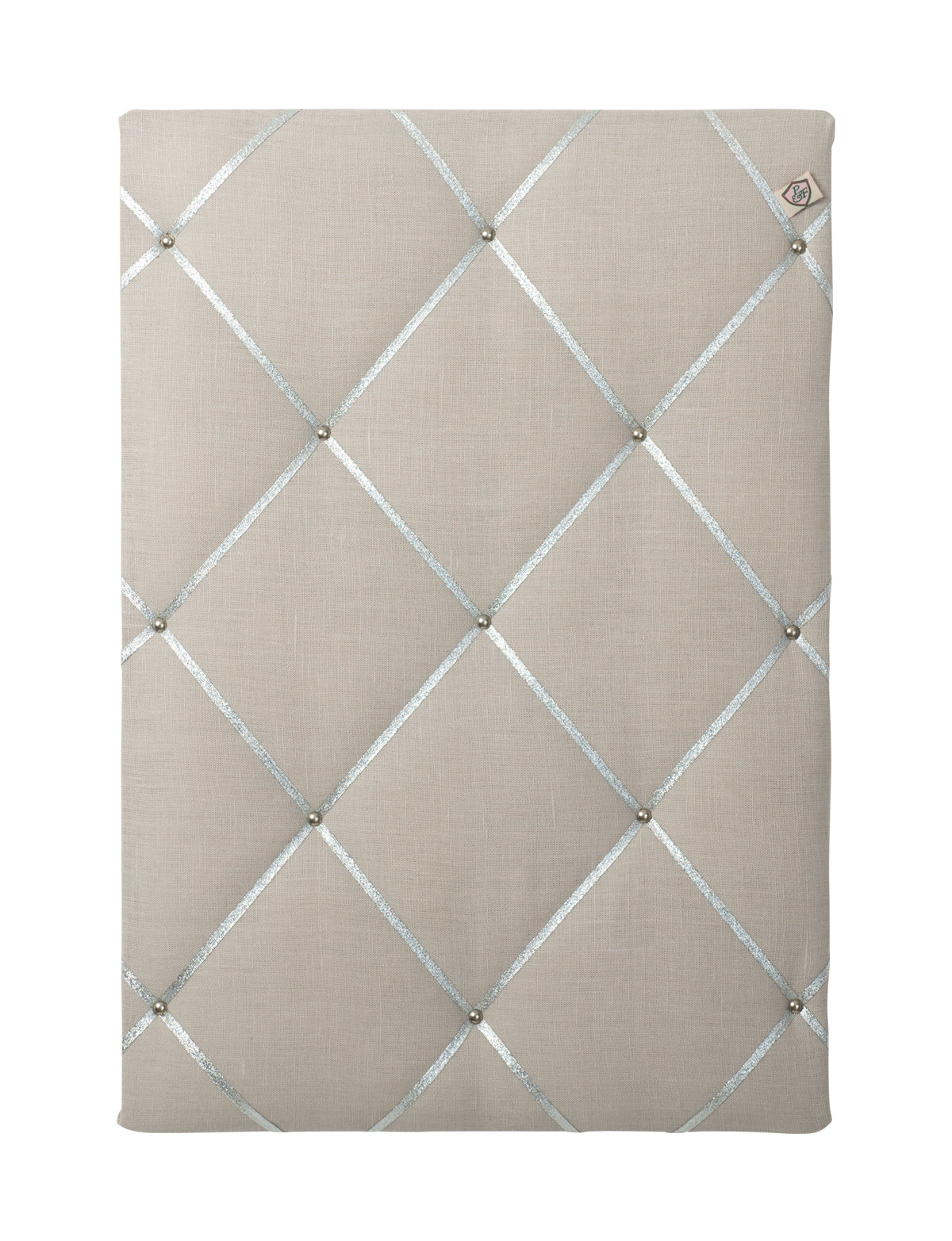 Memoboard LEINEN hellgrau - silber