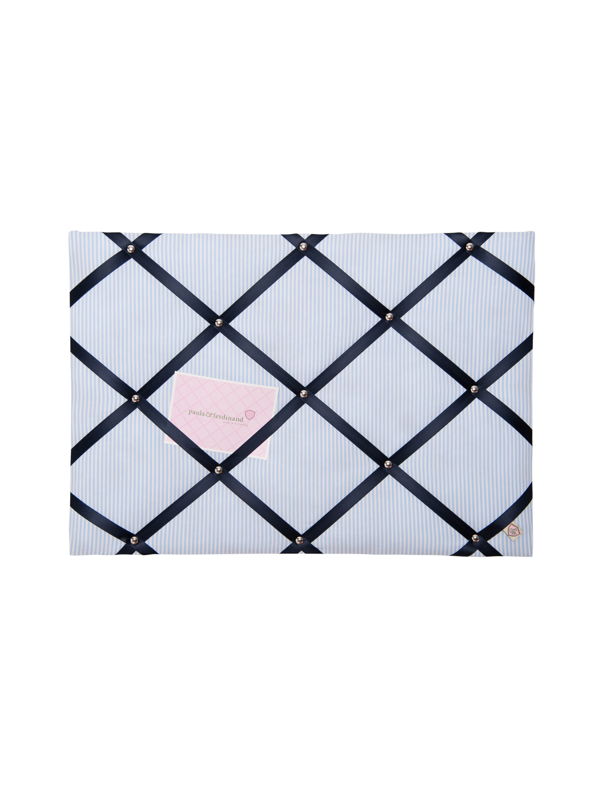 Memoboard VICHY STRIPES hellblau - dunkelblau
