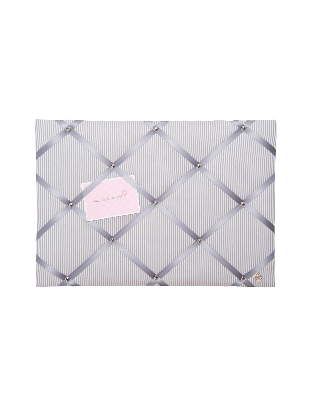 Memoboard VICHY STRIPES hellgrau - grau