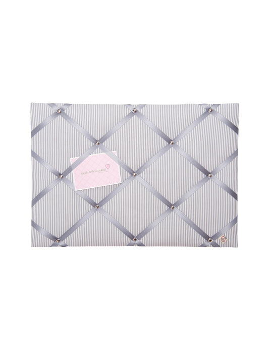 Memoboard VICHY STRIPES hellgrau - grau
