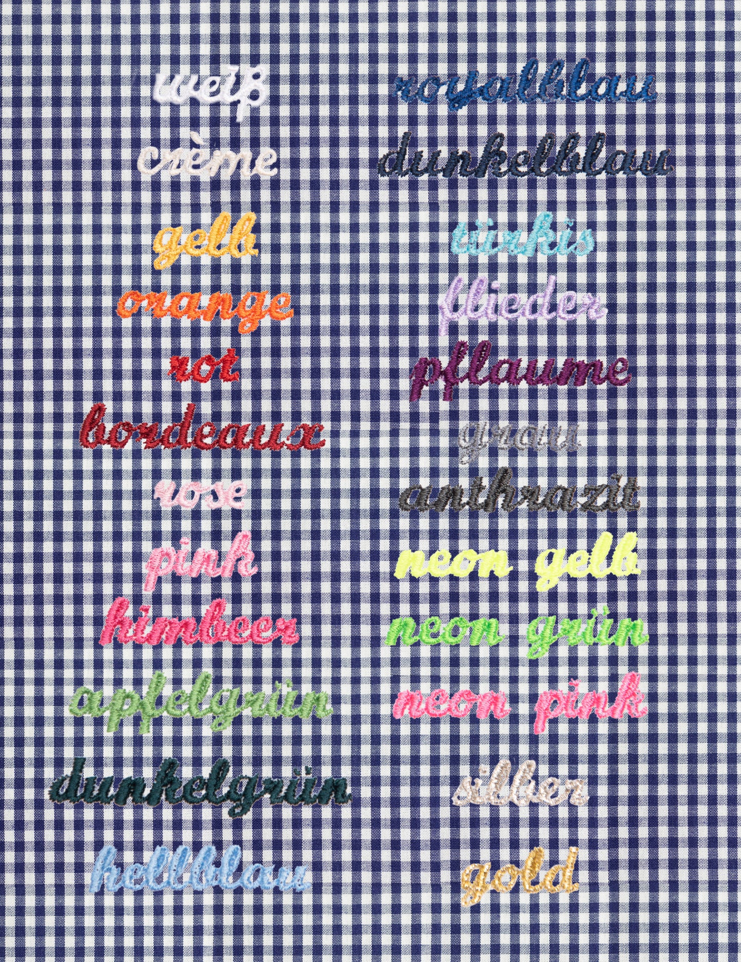 Kissen personalisiert VICHY KARO dunkelblau