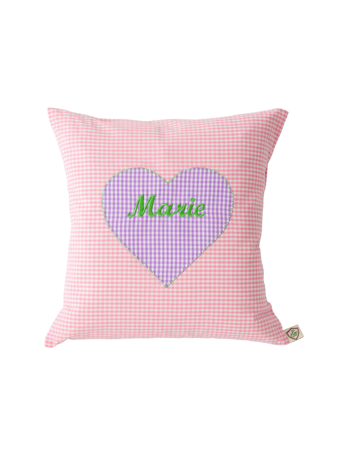 Kissen personalisiert VICHY rose - flieder 💜Herz