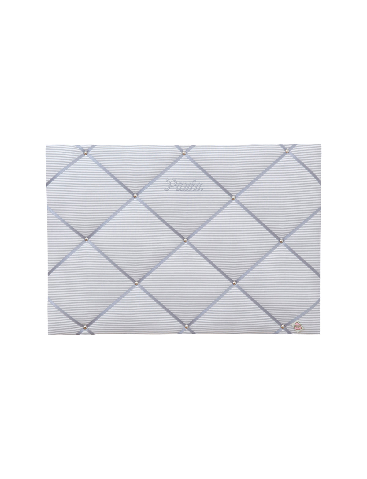 Memoboard personalisiert VICHY STRIPES hellgrau