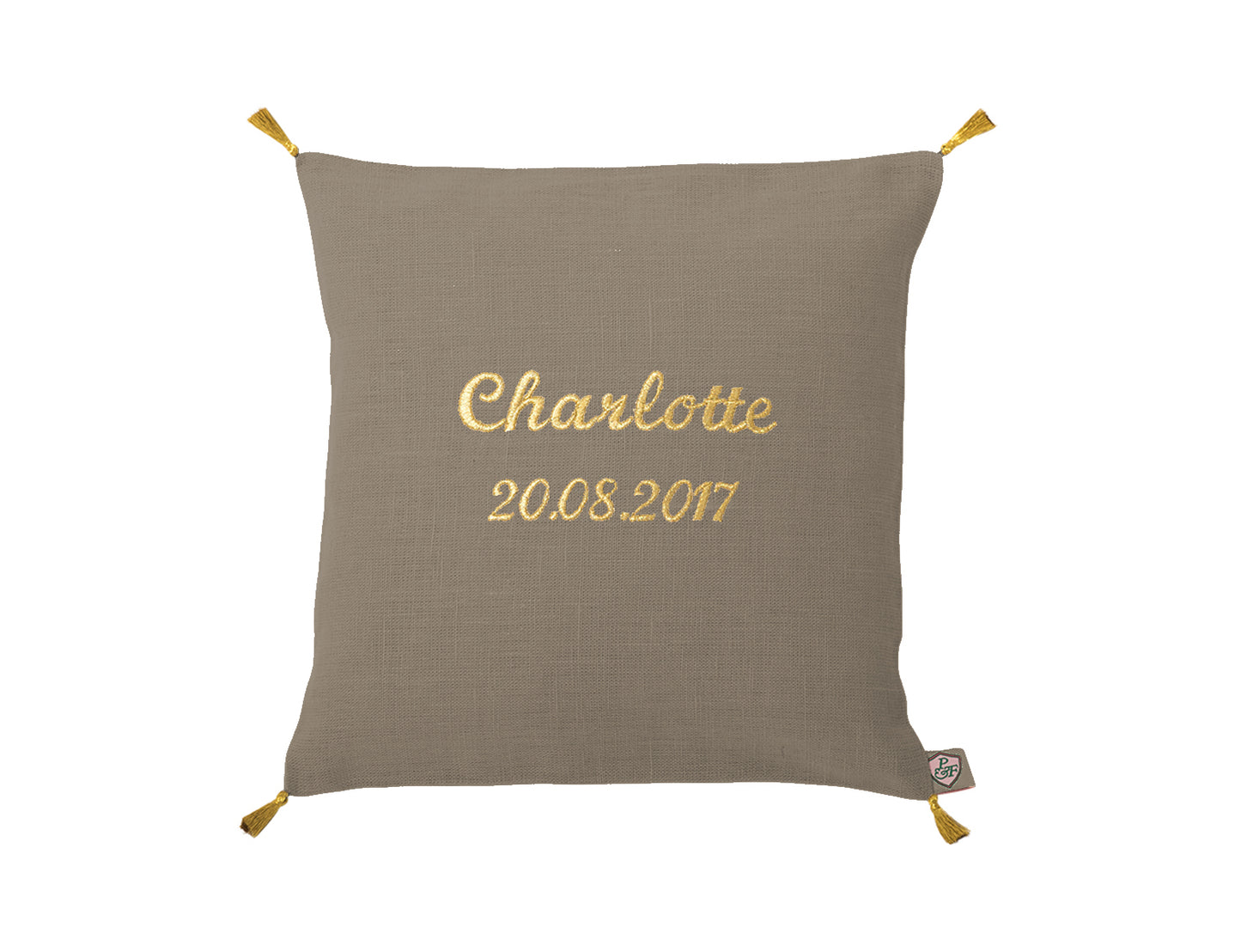 Kissen personalisiert LEINEN latte