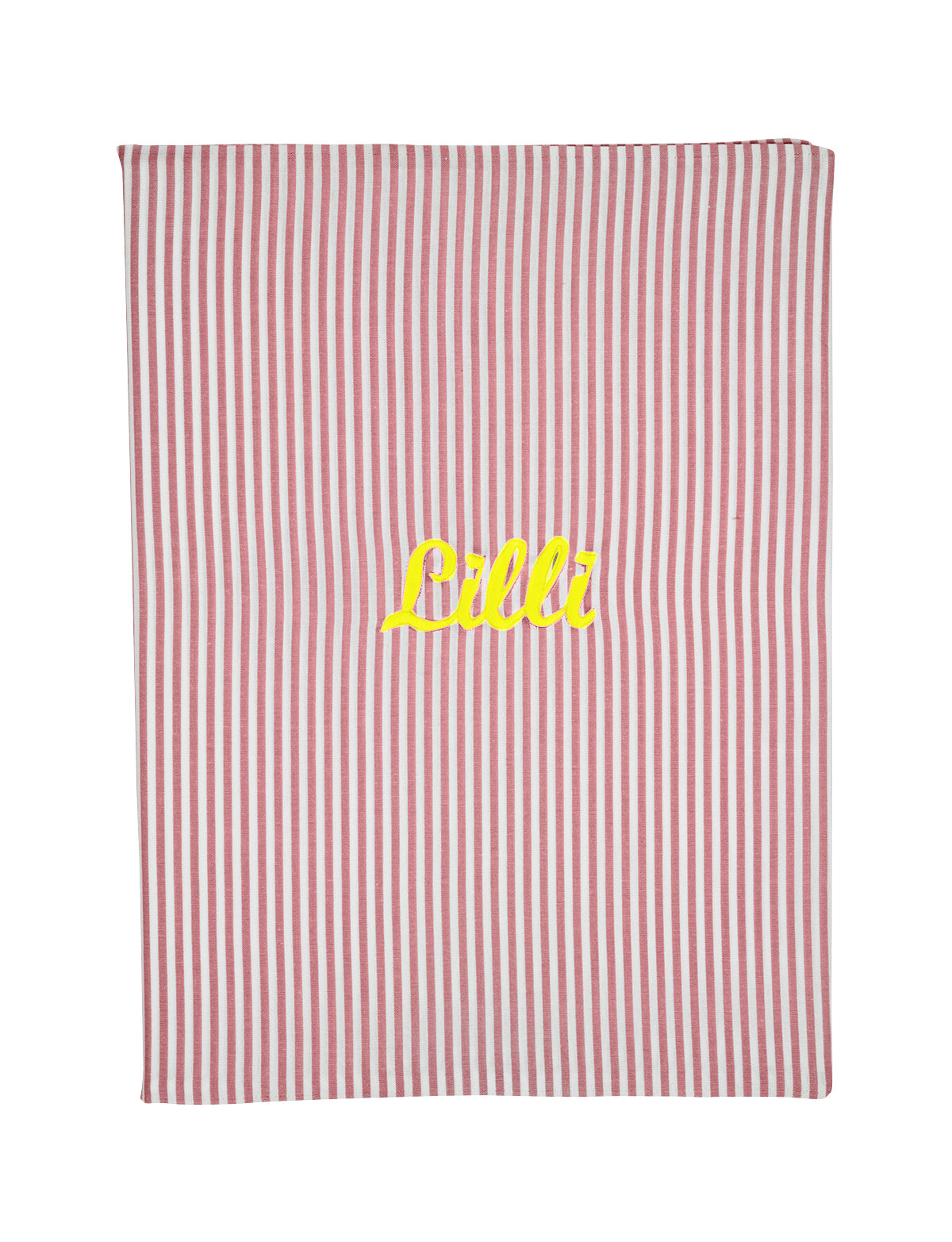 Zeugnismappe VICHY STRIPES rose - ⚡NEON gelb, personalisiert