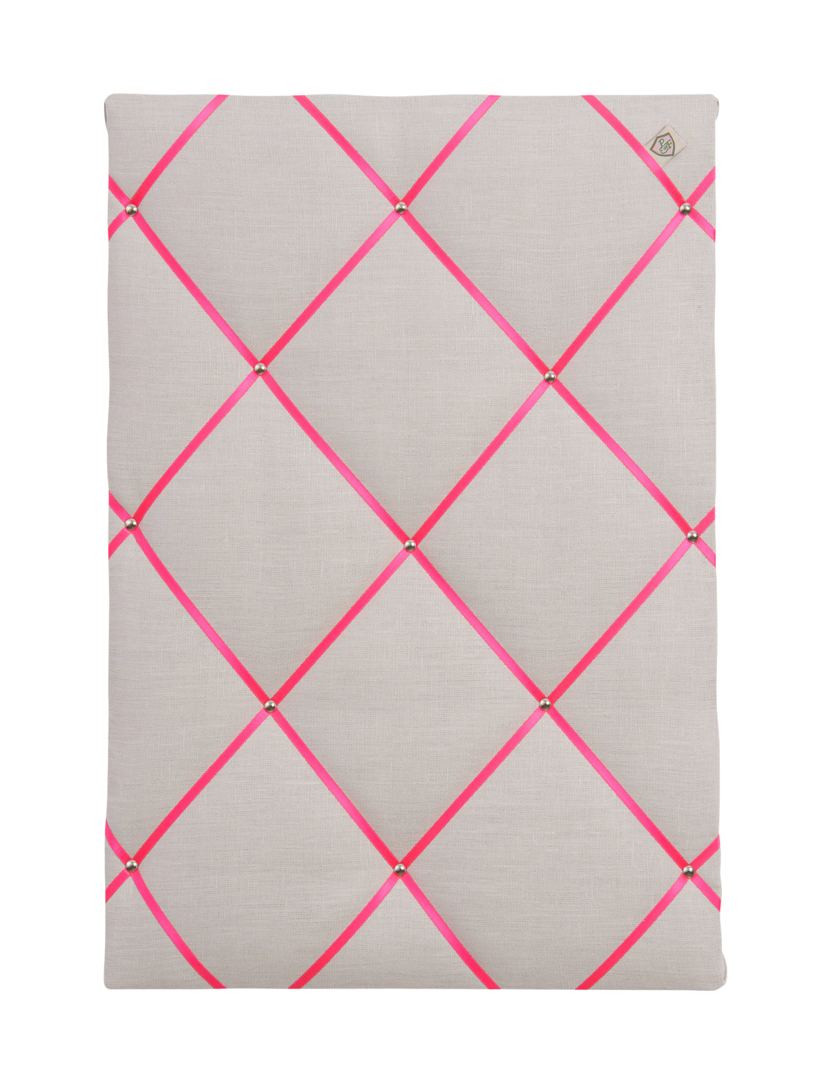 Memoboard LEINEN hellgrau - ⚡NEON pink