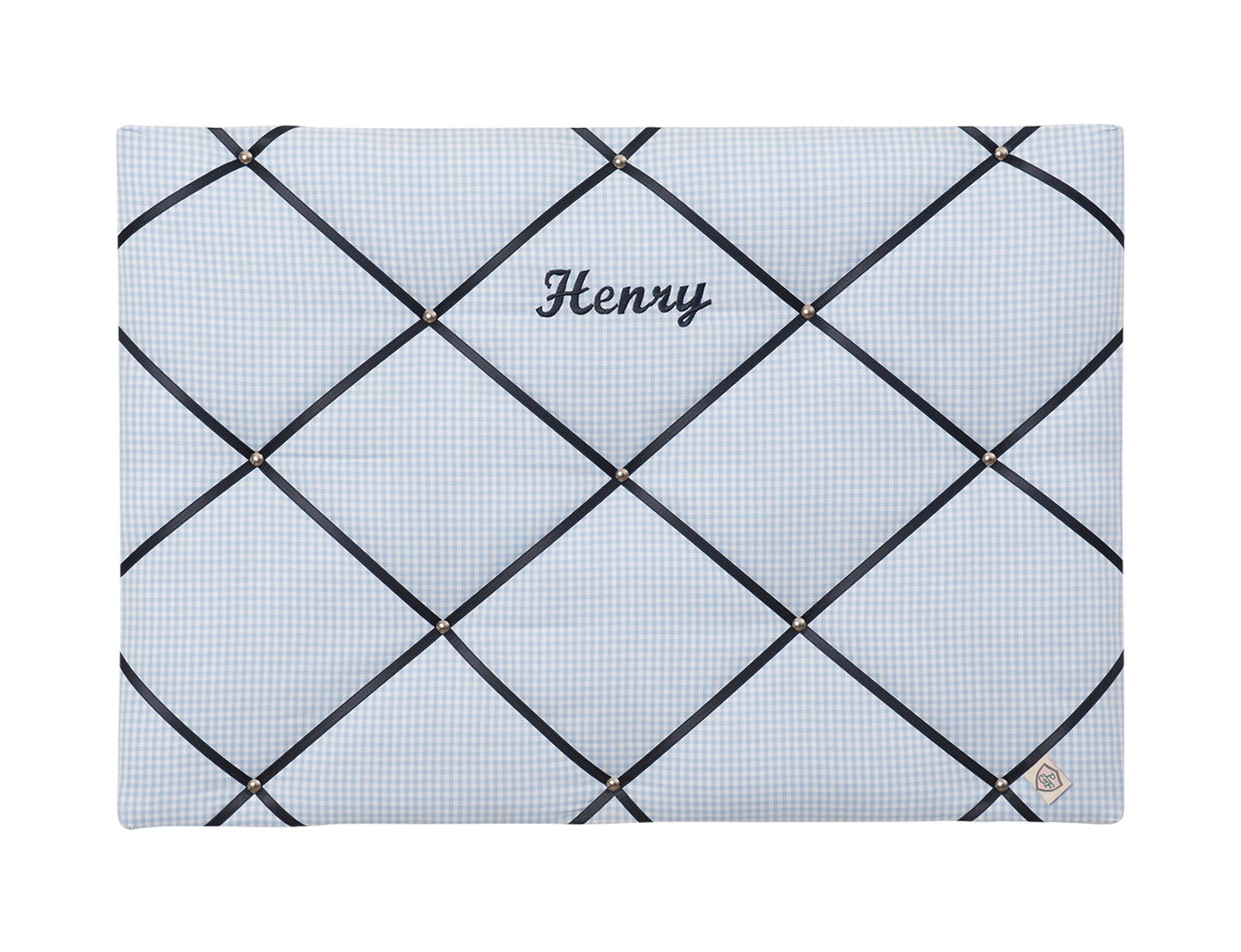 Memoboard personalisiert VICHY KARO hellblau - dunkelblau