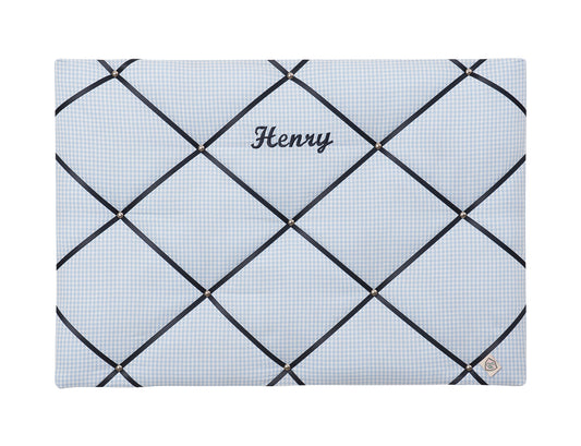 Memoboard personalisiert VICHY KARO hellblau - dunkelblau